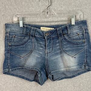 Vtg Paris Blues Micro Mini Shorts Size 9 Denim Stretch Low Rise Y2K Coquette 90s